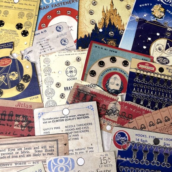Junk Journal Ephemera Sewing Notion Cards 36 mq Pieces Scrapbook Supply Embellis - Picture 1 of 8